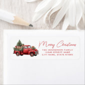 Christmas Red Truck Return Address Labels