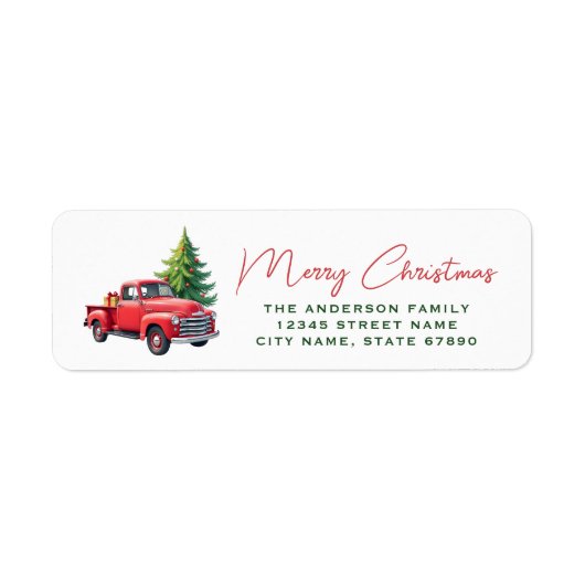 Christmas Red Truck Return Address Labels (Vorne)