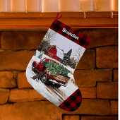 Christmas Red Truck Strumpf - Personalisiert Großer Weihnachtsstrumpf