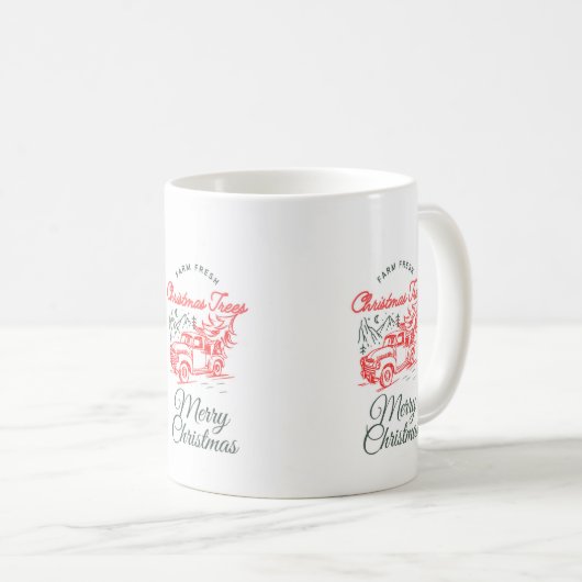 Christmas Red Truck von Sommer Hamilton Coffee Tas Kaffeetasse (VorderseiteRechts)