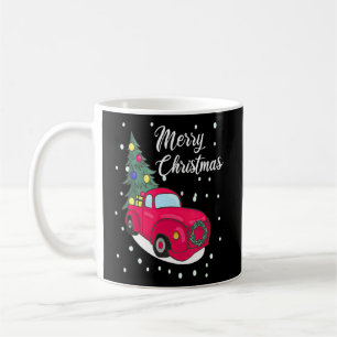Christmas Red Truck Xmas Tree Vintag Merry Chris Kaffeetasse