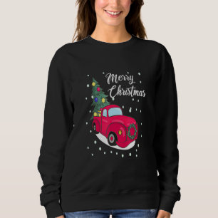 Christmas Red Truck Xmas Tree Vintag Merry Chris Sweatshirt