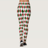 Christmas Red und Green Harlequin Raute Diamond Leggings (Rückseite)