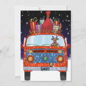 Christmas Red Van Reindeer präsentiert Snowy Party Save The Date (Rückseite)