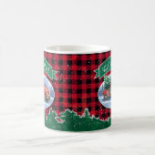 Christmas Red Vintag Truck Buffalo Karierter Name Kaffeetasse (Mittel)