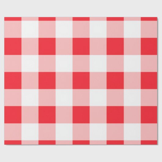 Christmas Red White Check Geschenkpapier (Flach)