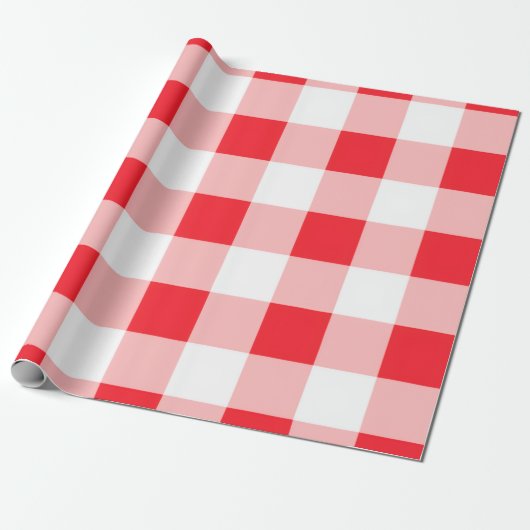 Christmas Red White Check  Geschenkpapier (Ungerollt)