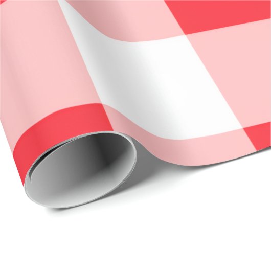 Christmas Red White Check  Geschenkpapier (Rolleneckpunkt)