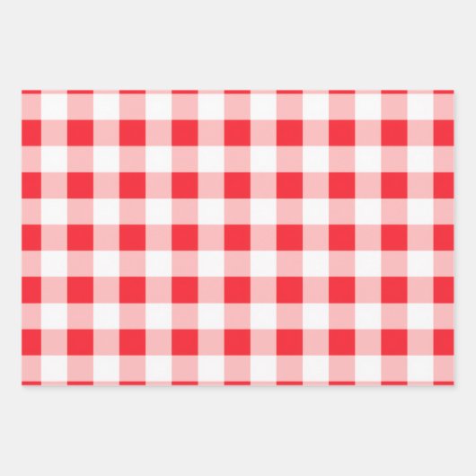 Christmas Red White Check Geschenkpapier Set (Vorderseite 3)