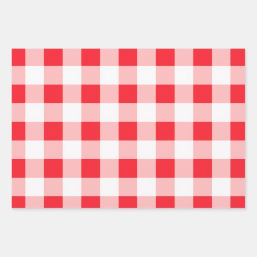 Christmas Red White Check Geschenkpapier Set (Vorderseite 2)