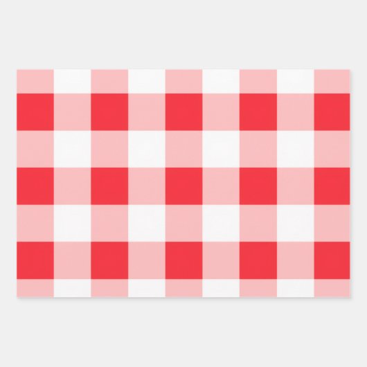 Christmas Red White Check Geschenkpapier Set (Vorderseite)