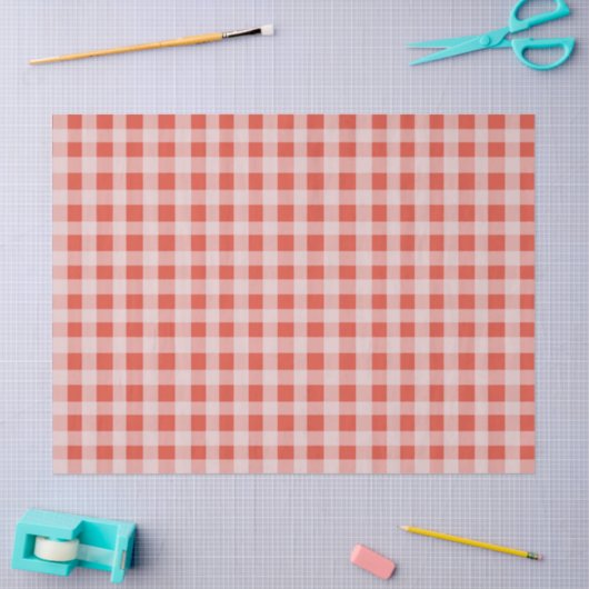 Christmas Red White Gingham Seidenpapier (Basteln)