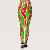 CHRISTMAS RED, WHITE & GREEN STRIPES LEGGINGS (Rückseite)