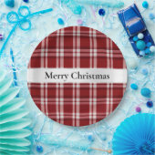 Christmas Red White Kariert Pappteller (Party)