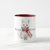 Christmas Red White Peppermint Fox Tasse (Zentrum)
