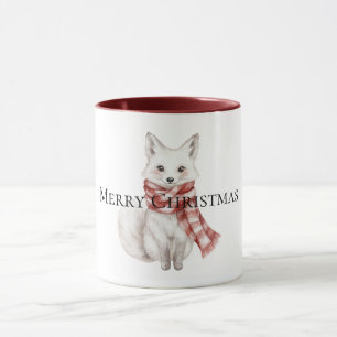 Christmas Red White Peppermint Fox Tasse