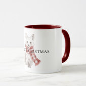 Christmas Red White Peppermint Fox Tasse (VorderseiteRechts)