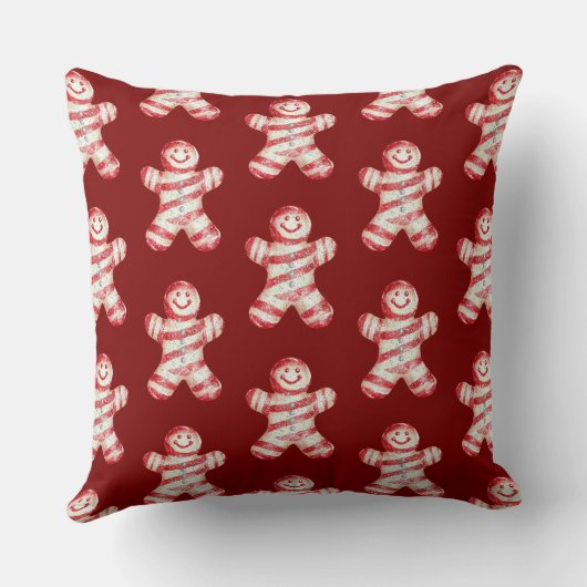 Christmas Red White Peppermint Kissen (Rückseite)