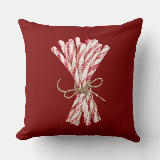 Christmas Red White Peppermint Kissen (Vorderseite)