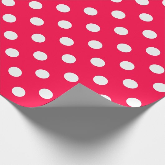 Christmas Red White Polka Dots Elegantes Template Geschenkpapier (Ecke)