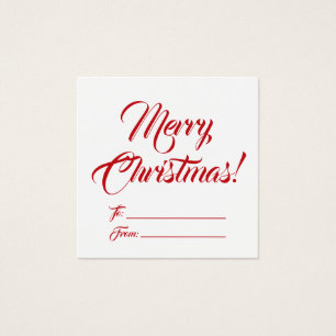 Christmas red white to from blank script elegant e