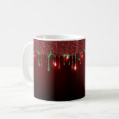 CHRISTMAS RED with RED HOLIDAY TROPFEN PATTERN Kaffeetasse (Vorderseite Links)