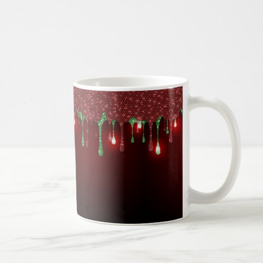 CHRISTMAS RED with RED HOLIDAY TROPFEN PATTERN Kaffeetasse (Rechts)