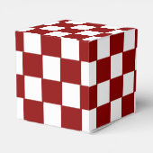 Christmas Red with White Square Pattern Classic Geschenkschachtel (Rückseite)