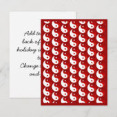 Christmas Red Yin & Yang Pattern Einladung (Vorne/Hinten)