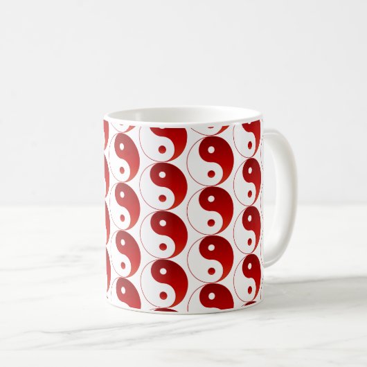 Christmas Red Yin & Yang Pattern Kaffeetasse (VorderseiteRechts)