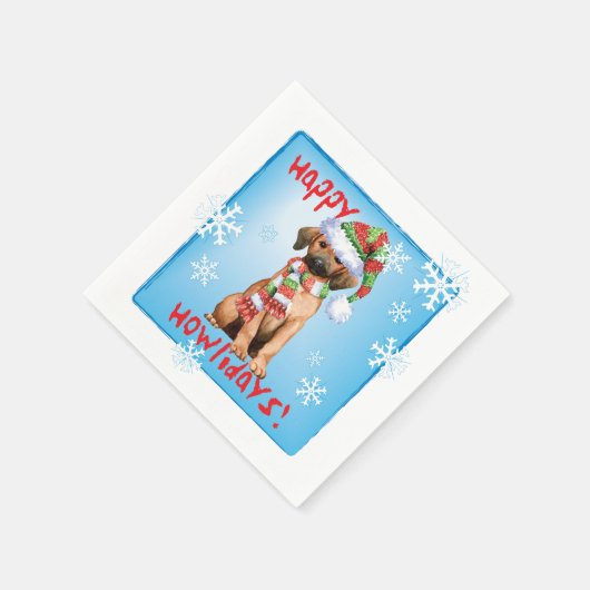 Christmas Redbone Coonhound Serviette (Ecke)