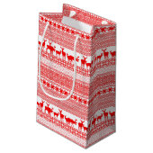 CHRISTMAS REIN DEER LAPLAND PATTERS Geschenktasche Kleine Geschenktüte (Rückseite Schrägansicht)
