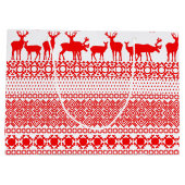 CHRISTMAS REIN DEER LAPLAND Red PATTERN Geschenkta Große Geschenktüte (Rückseite)