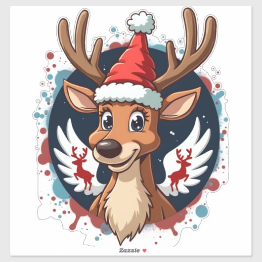 christmas Reindeer (2) Aufkleber (Blatt)