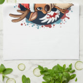 christmas Reindeer (2) Geschirrtuch (Gefaltet)