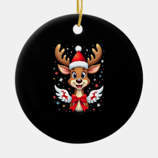 christmas Reindeer (3) Keramik Ornament (Vorne)