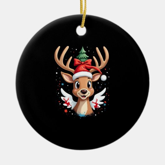 christmas Reindeer (4) Keramik Ornament (Vorne)