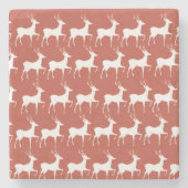 Christmas Reindeer Absorbent Stone Coaster Steinuntersetzer (Vorderseite)