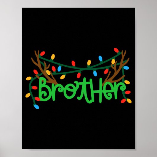 Christmas Reindeer Antlers Brother T Shirt Poster (Vorne)
