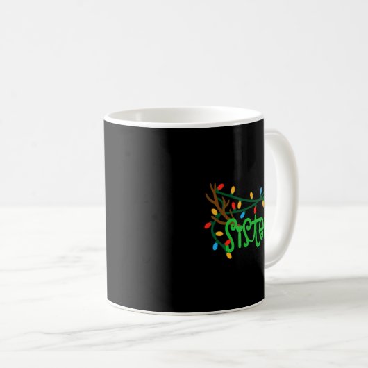 Christmas Reindeer Antlers Sister T Shirt Kaffeetasse (VorderseiteRechts)