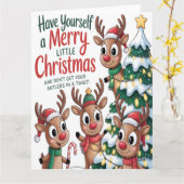 Christmas Reindeer Antlers Twist Karte (Gelbe Blume)