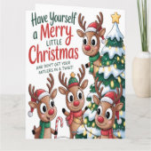 Christmas Reindeer Antlers Twist Karte (Rückseite)
