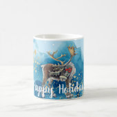 Christmas Reindeer Blue Splash Kaffeetasse (Mittel)
