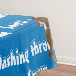 Christmas Reindeer Blue White Tischdecke