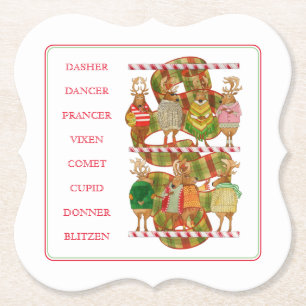 CHRISTMAS REINDEER Bracket Form Paper Untersetzer