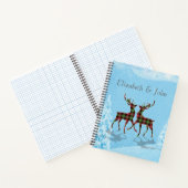 Christmas Reindeer Buffalo Kariert Forest Notizblock (Innenseite)