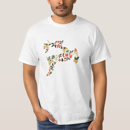 Christmas Reindeer Collage – Festive Holida T-Shirt (Vorderseite)