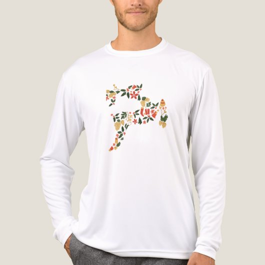 Christmas Reindeer Collage – Festive Holida Tri-Blend Shirt (Vorderseite)