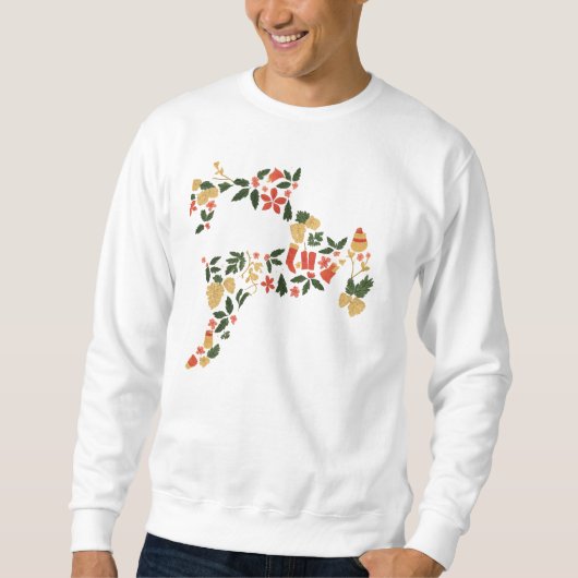 Christmas Reindeer Collage Hoodie – Festive Holida (Vorderseite)