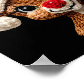 Christmas Reindeer Crochet Cute Merry Christmas Re Poster (Ecke)